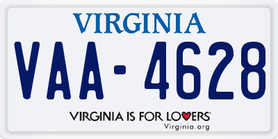 VA license plate VAA4628