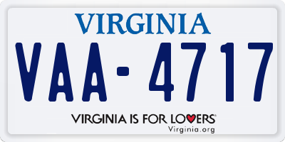 VA license plate VAA4717