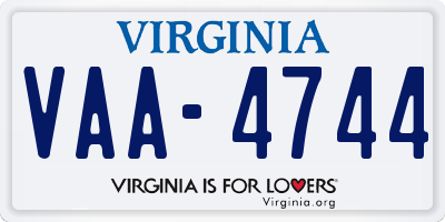 VA license plate VAA4744