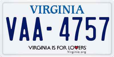 VA license plate VAA4757