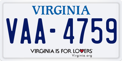 VA license plate VAA4759