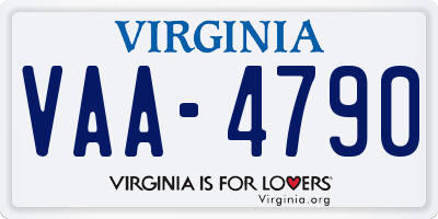 VA license plate VAA4790