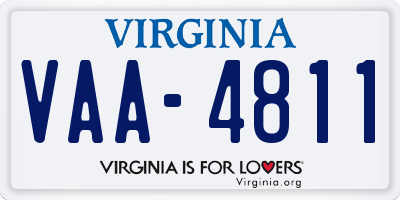 VA license plate VAA4811