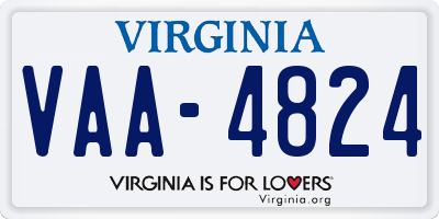 VA license plate VAA4824