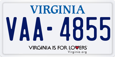 VA license plate VAA4855