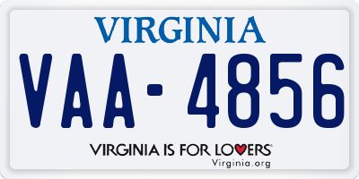 VA license plate VAA4856