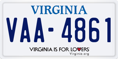 VA license plate VAA4861