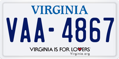 VA license plate VAA4867