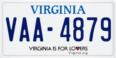 VA license plate VAA4879