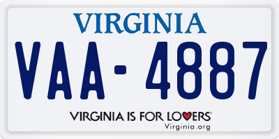 VA license plate VAA4887