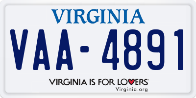 VA license plate VAA4891