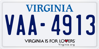 VA license plate VAA4913