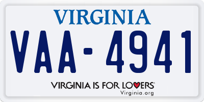 VA license plate VAA4941