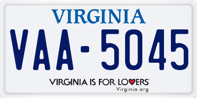 VA license plate VAA5045