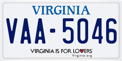 VA license plate VAA5046