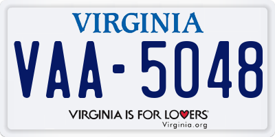 VA license plate VAA5048