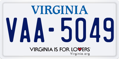 VA license plate VAA5049