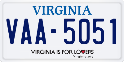 VA license plate VAA5051