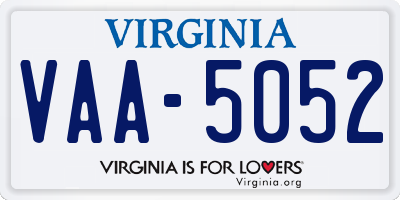 VA license plate VAA5052