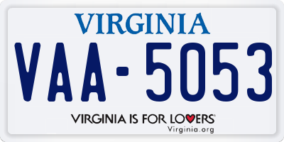 VA license plate VAA5053