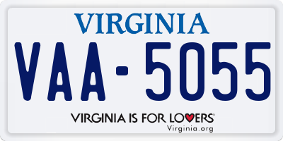 VA license plate VAA5055