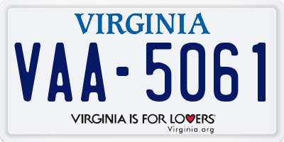 VA license plate VAA5061