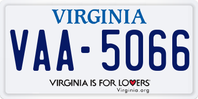 VA license plate VAA5066