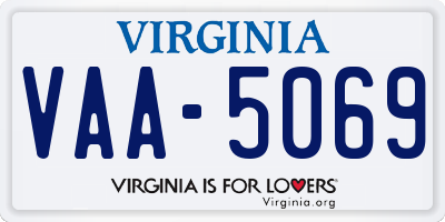 VA license plate VAA5069