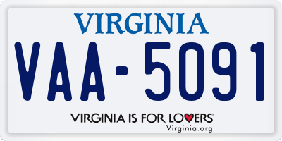 VA license plate VAA5091