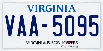 VA license plate VAA5095