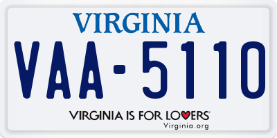 VA license plate VAA5110