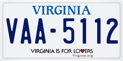 VA license plate VAA5112