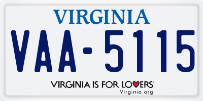 VA license plate VAA5115