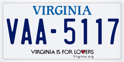 VA license plate VAA5117