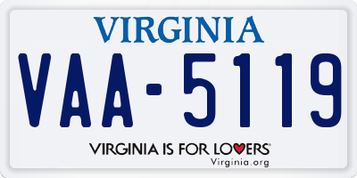 VA license plate VAA5119