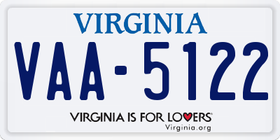 VA license plate VAA5122