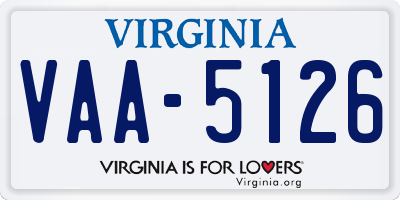 VA license plate VAA5126