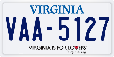 VA license plate VAA5127