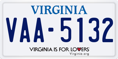 VA license plate VAA5132