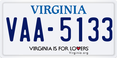 VA license plate VAA5133