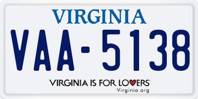 VA license plate VAA5138