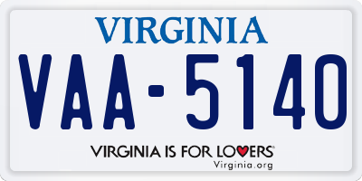 VA license plate VAA5140
