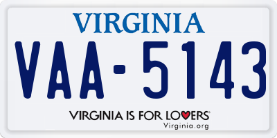 VA license plate VAA5143