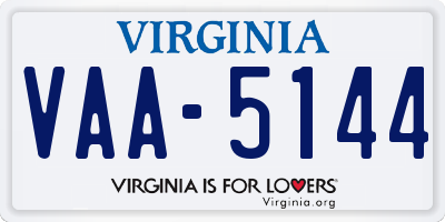 VA license plate VAA5144