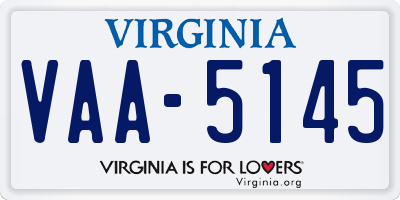 VA license plate VAA5145