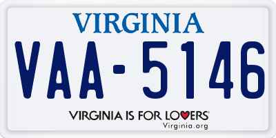 VA license plate VAA5146