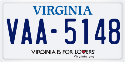 VA license plate VAA5148