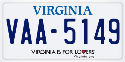 VA license plate VAA5149