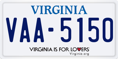 VA license plate VAA5150