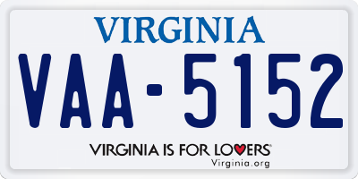 VA license plate VAA5152